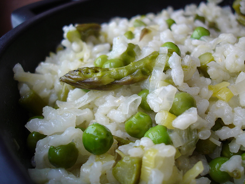 guisantes esparragos arroz Arroz con guisantes y espárragos